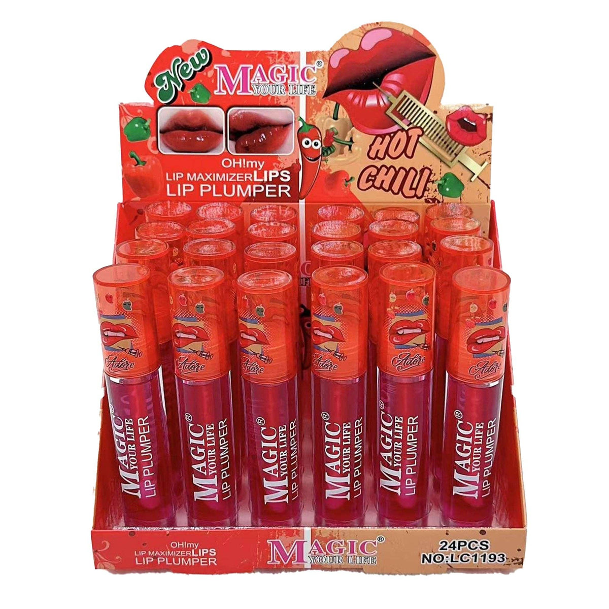 TAPA fashion - MAGIC YOUR LIFE HOT CHILI LIP PLUMPER 1193B (24PC): ASSORTED