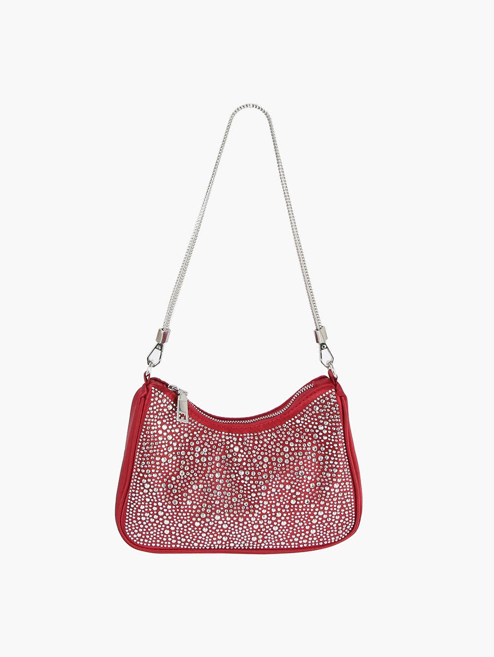 Handbag Factory Corp - Rhinestone Sparkler Hobo Handbag: BLACK