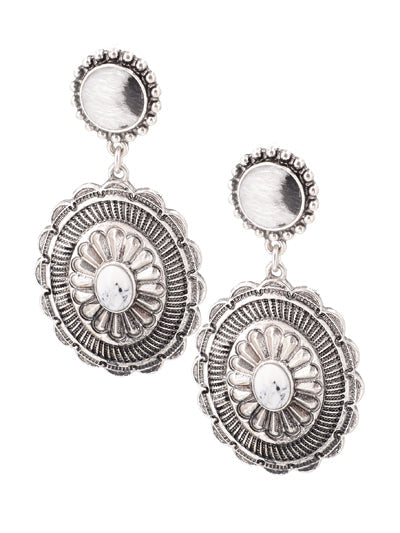 Leopard With Handcraft Stone Concho Earring