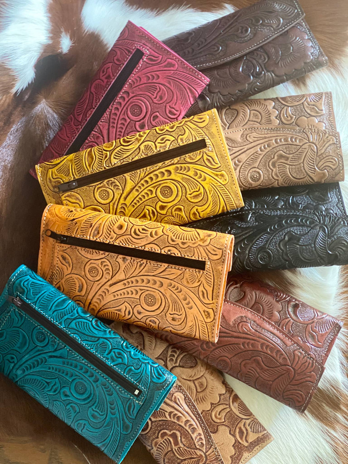 Rancho515 - Leather Handtooled Wallet | Handcrafted: Black