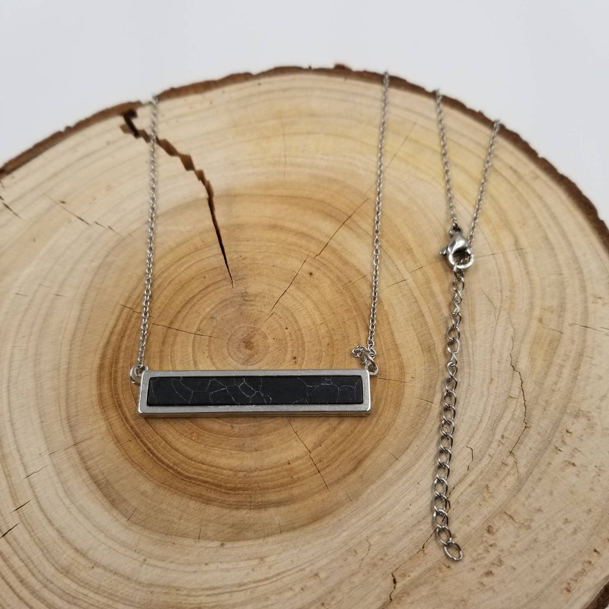 CHAKRA JEWELRY - Stick Turquoise Necklace: Black