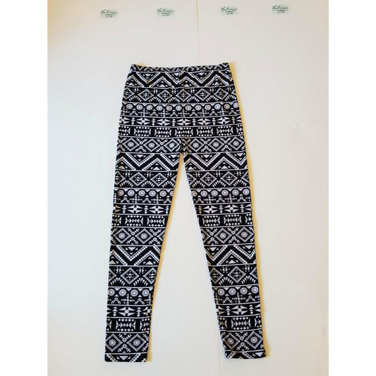 BLACK AND WHITE AZTEC PRINT PANTS - The Fringe Spa'Tique