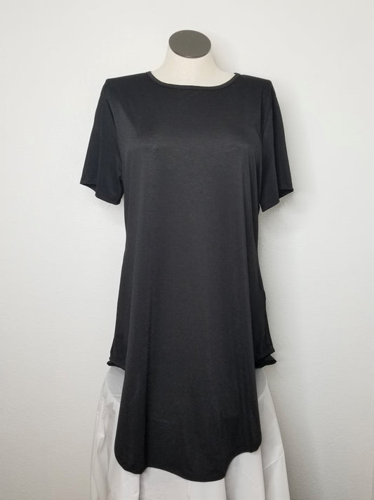 Black Short Sleeve Boyfriend Tunic