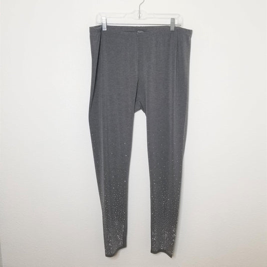 CHARCOAL GRAY LEGGINGS WITH STONES - The Fringe Spa'Tique