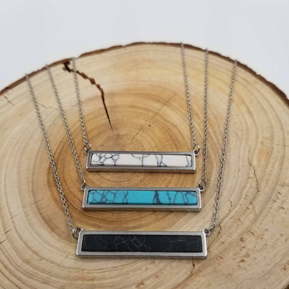 CHAKRA JEWELRY - Stick Turquoise Necklace: Green