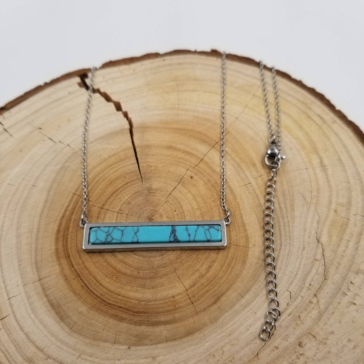 CHAKRA JEWELRY - Stick Turquoise Necklace: White