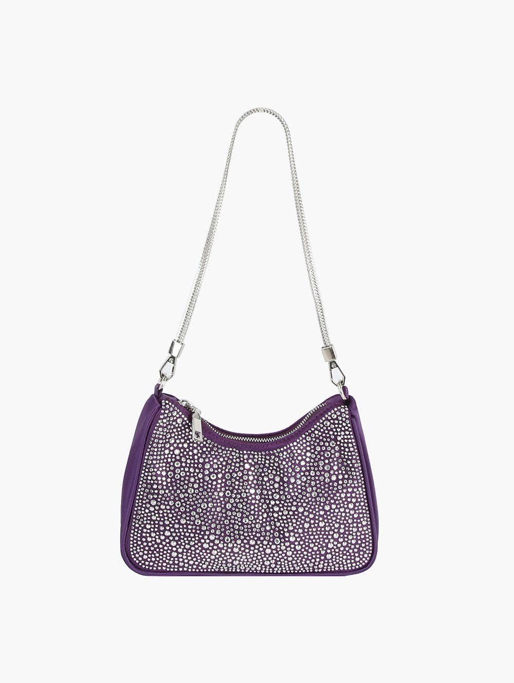 Handbag Factory Corp - Rhinestone Sparkler Hobo Handbag: BLACK