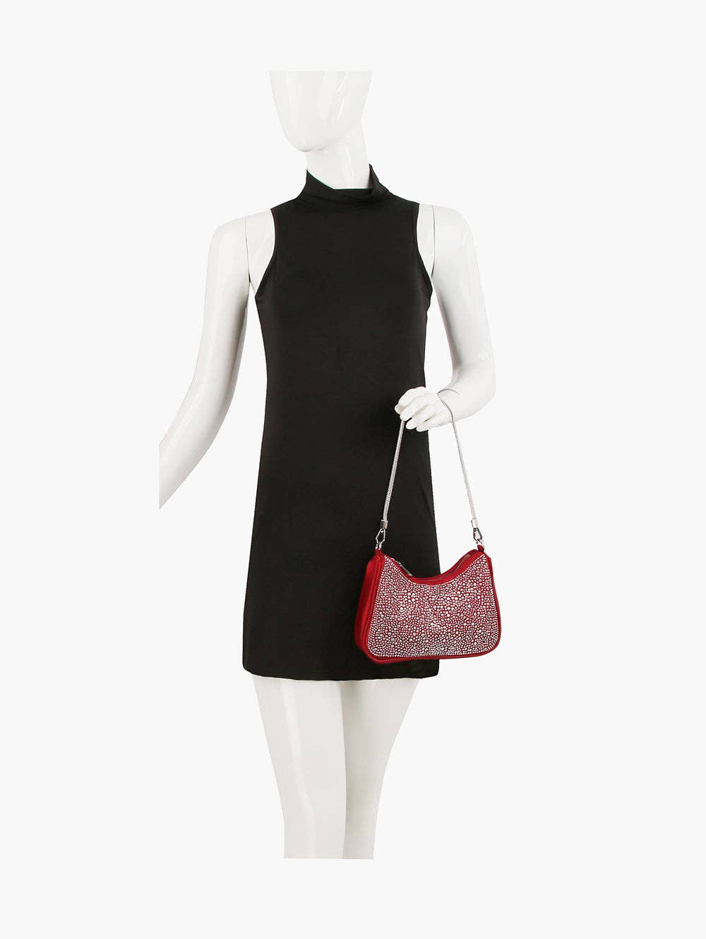 Handbag Factory Corp - Rhinestone Sparkler Hobo Handbag: BLACK