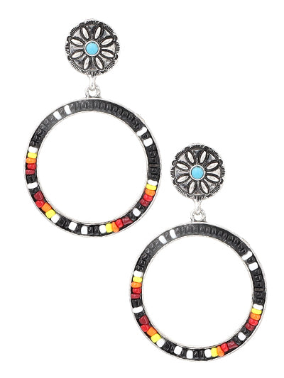 Concho Post Sead Bead Earring