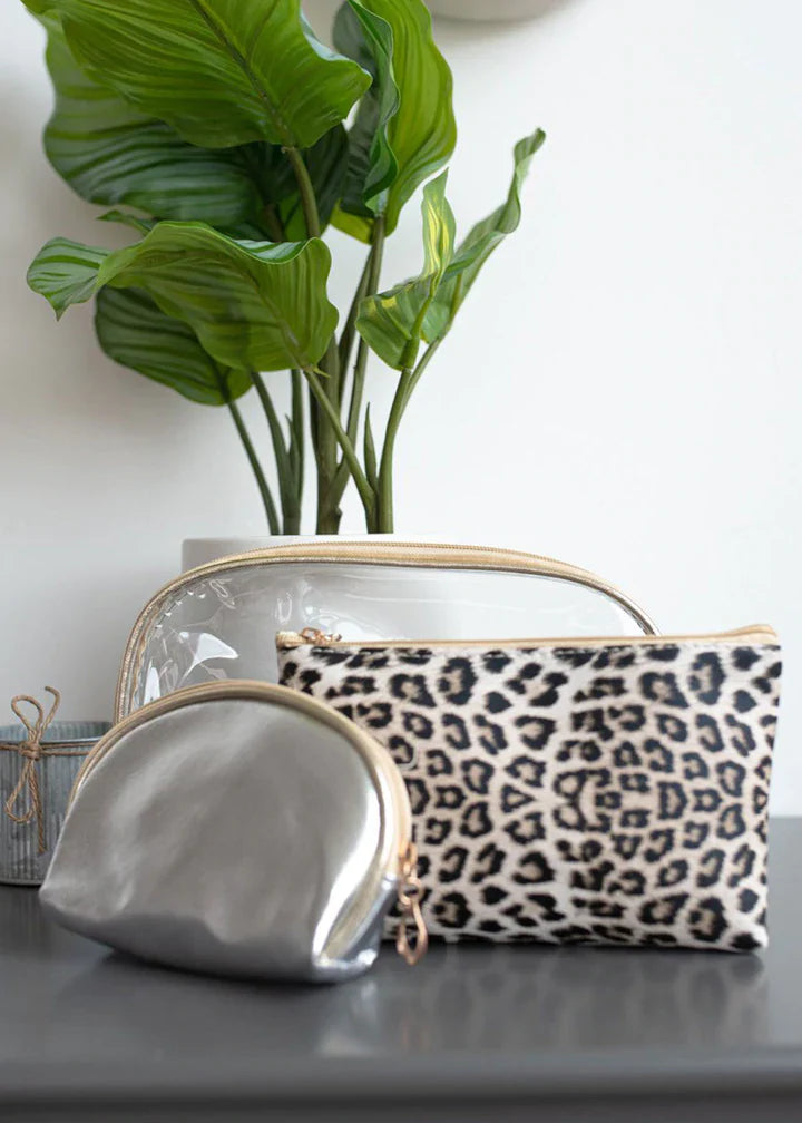 Triple Threat Silver Cosmetic Bag Set - The Fringe Spa'Tique
