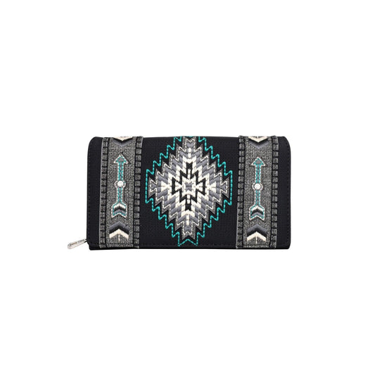 Montana West Aztec Collection Wallet Black Arrow - The Fringe Spa'Tique