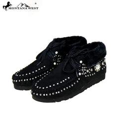 Montana West Western Style Studded Design Moccasins - The Fringe Spa'Tique