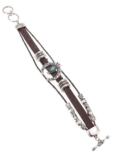 Western Faux Leather Blossom Bracelet - The Fringe Spa'Tique