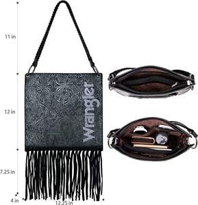 Wrangler Floral Embossed Fringe Concealed Carry Hobo/Crossbody - The Fringe Spa'Tique