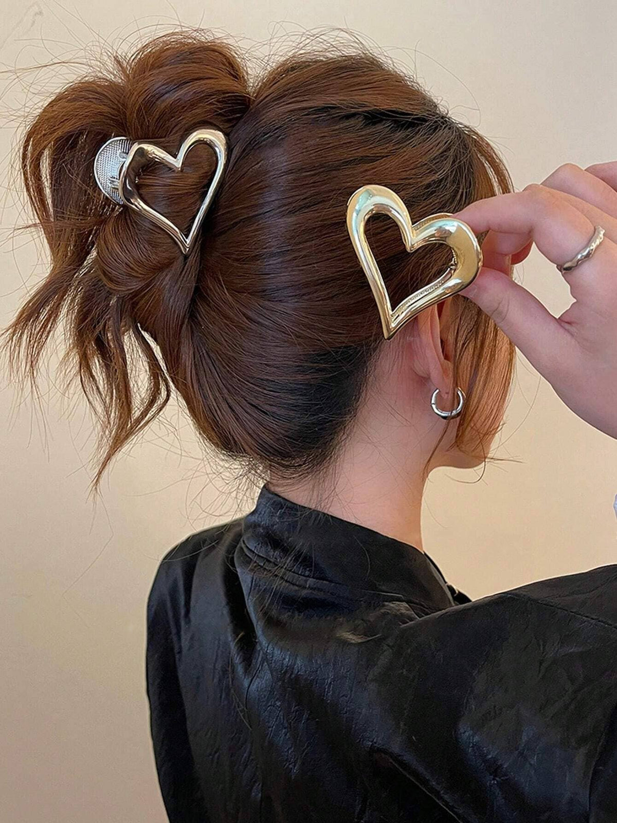 42POPS - Metal heart hair clip (assorted): Goldsilver-164193 / OS