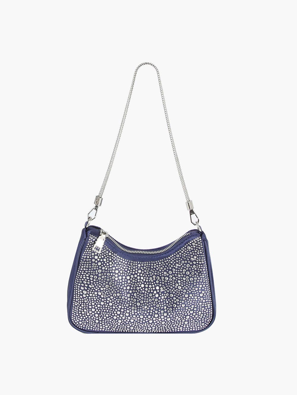 Handbag Factory Corp - Rhinestone Sparkler Hobo Handbag: BLACK