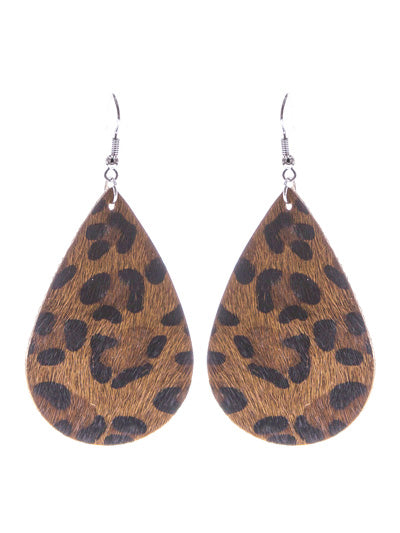 Animal Print Teardrop Earrings