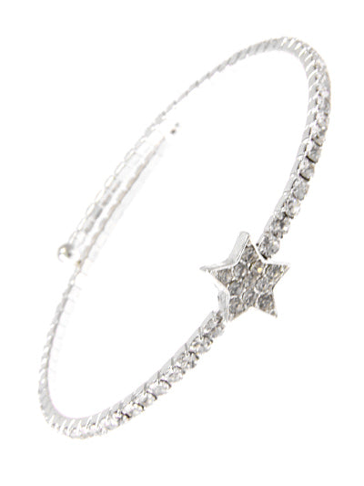 Silver Tone Stretch Wire Bracelet
