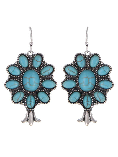 Semi Precious Stone Blossom Earrings