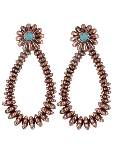 Tailored Concho With Semi Stone Earring