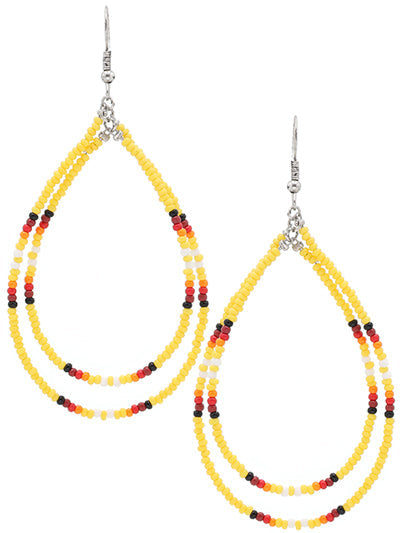 Aztec Seed Bead Tear Drop Earrring